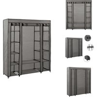 Vidaxl - Stoffschrank mit Fächern Kleiderstangen Grau 150x45x176cm - Kleiderschrank - Stoffschrank - Garderobe - Aufbewahrungsschrank Vidaxl - Stoffschrank mit Fächern Kleiderstangen Grau 150x45x176cm - Kleiderschrank - Stoffschrank - Garderobe - Aufbewahrungsschrank von VIDAXL