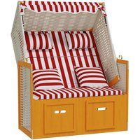 Vidaxl - Strandkorb mit Kissen Poly Rattan und Massivholz Rot & Weiß Vidaxl - Strandkorb mit Kissen Poly Rattan und Massivholz Rot & Weiß von VIDAXL