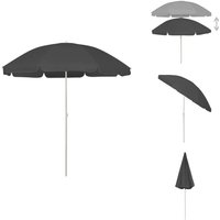 Strandschirm Anthrazit 240 cm - Sonnenschirm - Gartenschirm - Strandschirm - Polyester - Anthrazit von VIDAXL