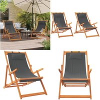 Strandstühle 2 Stk. Klappbar Grau Stoff - Strandstuhl - Gartenstuhl - Campingstuhl - Klappbarer Stuhl - Loungesessel - Home & Living von VIDAXL