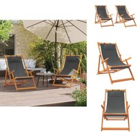Strandstühle 2 Stk. Klappbar Grau Stoff - Strandstuhl - Gartenstuhl - Campingstuhl - Klappbarer Stuhl - Loungesessel Strandstühle 2 Stk. Klappbar Grau Stoff - Strandstuhl - Gartenstuhl - Campingstuhl - Klappbarer Stuhl - Loungesessel von VIDAXL