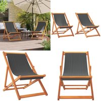 Strandstühle 2 Stk. Klappbar Grau Stoff - Strandstuhl - Gartenstuhl - Campingstuhl - Klappbarer Stuhl - Outdoor Möbel - Home & Living von VIDAXL
