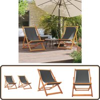 Strandstühle 2 Stk. Klappbar Grau Stoff - Strandstuhl - Gartenstuhl - Campingstuhl - Klappbarer Stuhl - Outdoor Möbel Strandstühle 2 Stk. Klappbar Grau Stoff - Strandstuhl - Gartenstuhl - Campingstuhl - Klappbarer Stuhl - Outdoor Möbel von VIDAXL