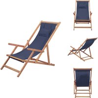 Strandstuhl Klappbar Stoff und Massivholz Blau - Campingstuhl - Strandstuhl - Gartenstuhl - Holzstuhl - Faltbarer Stuhl von VIDAXL