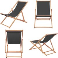 Vidaxl - Strandstuhl Klappbar Stoff und Massivholz Grau - Campingstuhl - Strandstuhl - Gartenstuhl - Holzstuhl - Faltbarer Stuhl - Home & Living Vidaxl - Strandstuhl Klappbar Stoff und Massivholz Grau - Campingstuhl - Strandstuhl - Gartenstuhl - Holzstuhl - Faltbarer Stuhl - Home & Living von VIDAXL