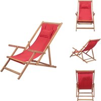 Strandstuhl Klappbar Stoff und Massivholz Rot - Campingstuhl - Strandstuhl - Gartenstuhl - Holzstuhl - Faltbarer Stuhl von VIDAXL