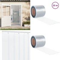 Streifenvorhang Rolle pvc 2 mm x 200 mm 25m - pvc Streifenvorhang - Raumabgrenzung - Transparenter Vorhang - Türvorhang - Industrievorhang - Home & von VIDAXL