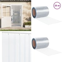 Streifenvorhang Rolle pvc 3 mm x 300 mm 25 m - pvc Streifenvorhang - Raumabgrenzung - Transparenter Vorhang - Türvorhang - Industrievorhang - Home & von VIDAXL