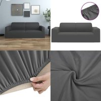 Stretch Sofahusse 2-Sitzer Anthrazit Polyester-Jersey - Sofahusse - Sofahussen - Home & Living - Anthrazit von VIDAXL