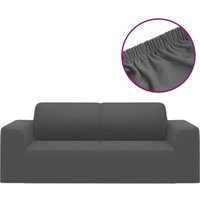 Stretch Sofahusse 2-Sitzer Anthrazit Polyester-Jersey Vidaxl von VIDAXL
