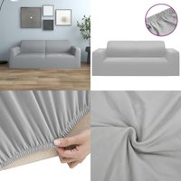 Stretch Sofahusse 2-Sitzer Grau Polyester-Jersey - Sofahusse - Sofahussen - Home & Living - Grau von VIDAXL