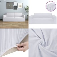 Stretch Sofahusse 2-Sitzer Weiß Polyester-Jersey - Sofahusse - Sofahussen - Home & Living - Weiß von VIDAXL