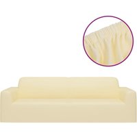 Stretch Sofahusse 3-Sitzer Creme Polyester-Jersey vidaXL652538 von BONNEVIE