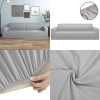 Stretch Sofahusse 3-Sitzer Grau Polyester-Jersey - Sofahusse - Sofahussen - Home & Living - Grau von VIDAXL