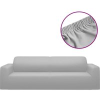 Bonnevie - Stretch Sofahusse 3-Sitzer Grau Polyester-Jersey vidaXL835434 von BONNEVIE