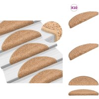 Vidaxl - Stufenmatten 10 Stk. 56x17x3 cm Beige - Stufenmatte - Treppenmatte - Treppenschutz - Rutschfeste Matte - Polypropylen Matte von VIDAXL