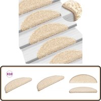 Stufenmatten 10 Stk. 56x20 cm Creme - Stufenmatte - Treppenmatte - Treppenschutz - Treppenteppich - Rutschfeste Matte Stufenmatten 10 Stk. 56x20 cm Creme - Stufenmatte - Treppenmatte - Treppenschutz - Treppenteppich - Rutschfeste Matte von VIDAXL