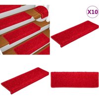 Stufenmatten 10 Stk. 65x21x4 cm Rot - Stufenmatte - Treppenmatte - Treppenschutz - Rutschfeste Matte - Teppich Für Treppen - Home & Living Stufenmatten 10 Stk. 65x21x4 cm Rot - Stufenmatte - Treppenmatte - Treppenschutz - Rutschfeste Matte - Teppich Für Treppen - Home & Living von VIDAXL
