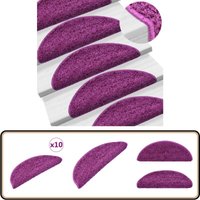 Stufenmatten 10 Stk. 65x21x4 cm Violett - Stufenmatte - Treppenmatte - Treppenteppich - Treppenschutz - Laufmatte von VIDAXL