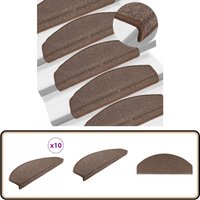 Stufenmatten 10 Stk. 65x24x4 cm Kaffeebraun - Stufenmatte - Treppenmatte - Treppenschutz - Laufmatte - Rutschfeste Matte von VIDAXL