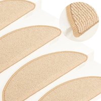 Stufenmatten 15 Stk. 56x17x3 cm Creme Halbrund Vidaxl von VIDAXL