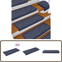 Stufenmatten 15 Stk. 65x21x4 cm Grau und Blau - Stufenmatte - Treppenmatte - Trittsicherheit - Rutschfeste Matte - Treppenläufer von VIDAXL