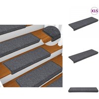 Stufenmatten 15 Stk. 65x21x4 cm Grau und Schwarz - Stufenmatte - Treppenmatte - Treppenläufer - Rutschfeste Matte - Teppich Für Treppen Stufenmatten 15 Stk. 65x21x4 cm Grau und Schwarz - Stufenmatte - Treppenmatte - Treppenläufer - Rutschfeste Matte - Teppich Für Treppen von VIDAXL