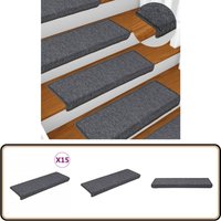 Stufenmatten 15 Stk. 65x21x4 cm Grau und Schwarz - Stufenmatte - Treppenmatte - Treppenläufer - Rutschfeste Matte - Teppich Für Treppen Stufenmatten 15 Stk. 65x21x4 cm Grau und Schwarz - Stufenmatte - Treppenmatte - Treppenläufer - Rutschfeste Matte - Teppich Für Treppen von VIDAXL