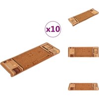 Stufenmatten Selbstklebend 10 Stk. 65x21x4 cm Beige - Treppenmatte - Treppenmatten - Treppenteppich - Treppenschutz Stufenmatten Selbstklebend 10 Stk. 65x21x4 cm Beige - Treppenmatte - Treppenmatten - Treppenteppich - Treppenschutz von VIDAXL