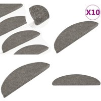 Stufenmatten Selbstklebend 10 Stk. Grau 65x22,5x3,5 cm - Stufenmatte - Treppenmatte - Treppenschutz - Laufmatte - Nadelfilz - Home & Living von VIDAXL