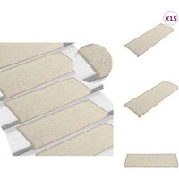 Stufenmatten Selbstklebend 15 Stk. Silbern 65x21x4 cm - Treppenmatte - Treppenmatten - Teppichstufen - Treppenteppich von VIDAXL