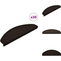 Stufenmatten Selbstklebend 30 Stk. Dunkelbraun 65x21x4 cm - Stufenmatte - Stufenmatten - Treppenmatten - Treppenschoner von VIDAXL