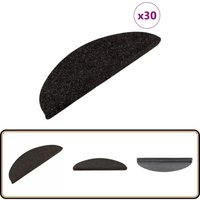 Vidaxl - Stufenmatten Selbstklebend 30 Stk. Schwarz 56x17x3 cm von VIDAXL