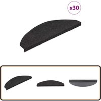 Vidaxl - Stufenmatten Selbstklebend 30 Stk. Schwarz 65x22,5x3,5 cm von VIDAXL
