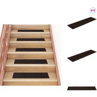 Stufenmatten Selbstklebend Rechteckig 15 Stk. 76x20 Dunkelbraun - Treppenmatte - Treppenschutz - Stufenmatte - Anti-Rutsch Matte - Teppich Für Treppen Stufenmatten Selbstklebend Rechteckig 15 Stk. 76x20 Dunkelbraun - Treppenmatte - Treppenschutz - Stufenmatte - Anti-Rutsch Matte - Teppich Für Treppen von VIDAXL