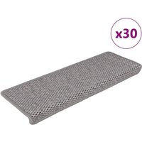 Stufenmatten Selbstklebend Sisal-Optik 30Stk. 65x21x4cm Silbern Vidaxl von VIDAXL