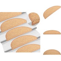 Stufenteppiche - Living Treppenmatten Selbstklebend Sisal-Optik 15Stk. 56x17x3cm Orange - Orange von VIDAXL