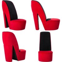 Stuhl in Stöckelschuh-Form Rot Samt - SamtstuhI - Lounge-Stuhl - Designerstuhl - Partystuhl - Auffälliger Stuhl - Home & Living von VIDAXL