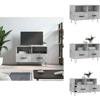 TV-Schrank Betongrau 80x36x50 cm Holzwerkstoff - tv Schrank - Fernsehtisch - Holzwerkstoff - Beistelltisch - Wohnzimmermöbel von VIDAXL