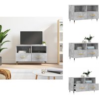 Vidaxl - TV-Schrank Betongrau 80x36x50 cm Holzwerkstoff - tv Schrank - Fernsehtisch - Regal - Wohnzimmermöbel - Holzmöbel von VIDAXL