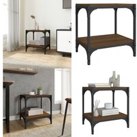 Vidaxl - TV-Schrank Braun Eichen-Optik 40x33x41 cm Holzwerkstoff Stahl - tv Schrank - Industrieller Stil - Holzkern - Regal - Fernsehgestell - Home & von VIDAXL