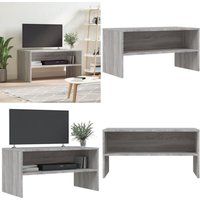 TV-Schrank Grau Sonoma 80x40x40 cm Holzwerkstoff - TV Schrank - Fernsehtisch - Wohnzimmerschrank - Regal Grau - Holzwerkstoff - Home & Living von VIDAXL