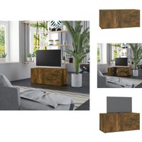 TV-Schrank Räuchereiche 80x34x36 cm Holzwerkstoff - tv Schrank - Holzmöbel - Wohnzimmereinrichtung - Rauchereiche Möbel - Media Schrank von VIDAXL