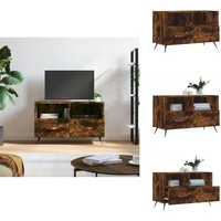 TV-Schrank Räuchereiche 80x36x50 cm Holzwerkstoff - tv Schrank - Fernsehtisch - Holzmöbel - Rauchereiche - Wohnzimmermöbel von VIDAXL