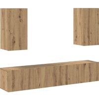 TV-Schrank-Set 4 pcs Eiche handwerklich Mittel Holzwerkstoff vidaXL TV-Schrank-Set 4 pcs Eiche handwerklich Mittel Holzwerkstoff vidaXL von VIDAXL
