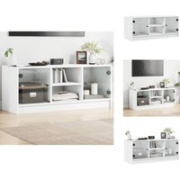 Vidaxl - TV-Schrank mit Glastüren Weiß 102x37x42 cm - TV-Schrank - Fernsehtisch - Regal - Weißer TV-Stand - Wohnzimmermöbel Vidaxl - TV-Schrank mit Glastüren Weiß 102x37x42 cm - TV-Schrank - Fernsehtisch - Regal - Weißer TV-Stand - Wohnzimmermöbel von VIDAXL