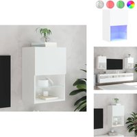 TV-Schrank mit LED-Leuchten Weiß 40,5x30x60 cm - tv Schrank - Holzwerkstoff Möbel - Regal - Wohnraum Dekoration - led Beleuchtung von VIDAXL
