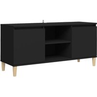 Vidaxl - TV-Schrank mit Massivholz-Beinen Schwarz 103,5x35x50 cm Schwarz von BONNEVIE