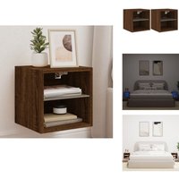 TV-Wandschränke mit LED-Leuchten 2 Stk. Braun Eichen-Optik - TV-Schrank - Holzschrank - Regal - Wohnzimmer Dekoration - Fernseher Stand von VIDAXL