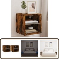 TV-Wandschränke mit LED-Leuchten 2 Stk. Räuchereiche - TV-Schrank - Holzschrank - Regal - Wohnzimmer Dekoration - Fernseherregal TV-Wandschränke mit LED-Leuchten 2 Stk. Räuchereiche - TV-Schrank - Holzschrank - Regal - Wohnzimmer Dekoration - Fernseherregal von VIDAXL